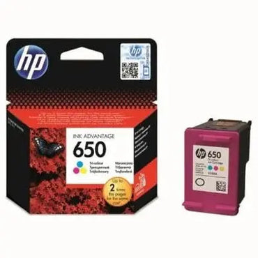 HP 650 cartouche d’encre trois couleurs Advantage authentique — vue 2 — Connecto.ma