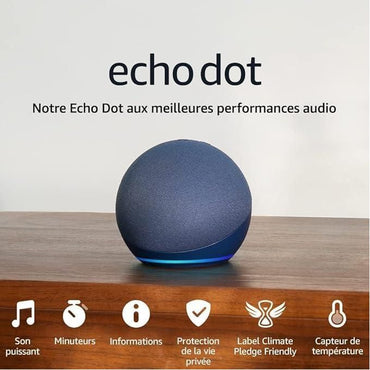 Amazon Alexa Echo Dot 5e gén(Nouvelle génération) Bleu marine – Enceinte connectée Bluetooth et Wi-Fi - Connecto.ma