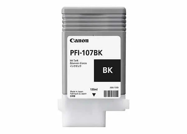 Canon PFI-107BK 130 ml – Bouteille d’encre Canon d’origine (6705B001AA) Connecto.ma