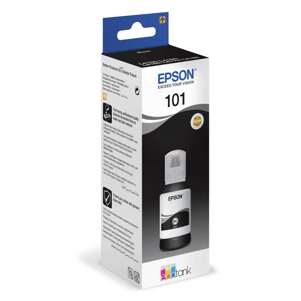 Epson 101 Noir – Bouteille d’encre Epson EcoTank d’origine (C13T03V14A) EpsonMaroc | Connecto.ma