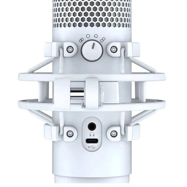 HyperX QuadCast S Blanc – Microphone USB RGB Streaming — vue 2 — Connecto.ma