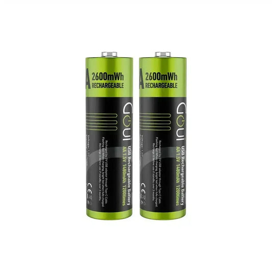 Goui Piles Rechargeables avec port Type-C AA (2 pièces) — Connecto.ma