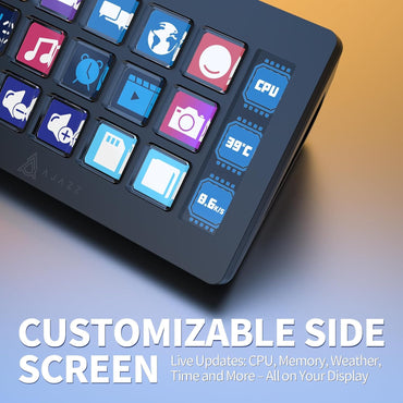AJAZZ AKP153 Stream Deck 15 Touches LCD Noir — vue de face — Connecto.ma