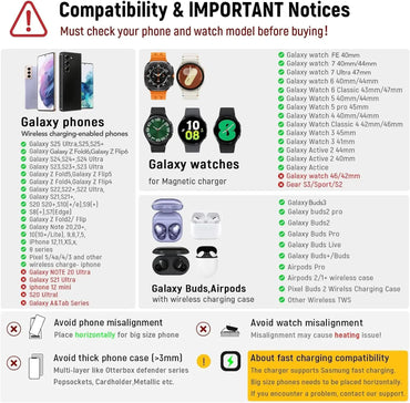 Station de Charge Sans Fil 4-en-1 avec Réveil – Compatible Samsung Galaxy & iPhone Connecto.ma