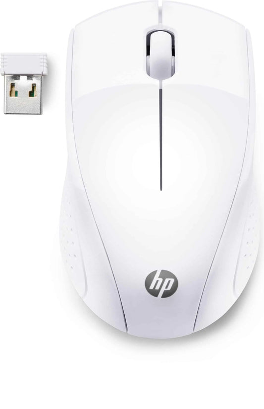 Souris sans fil HP 220 -Blanc neige (7KX12AA) Connecto.ma