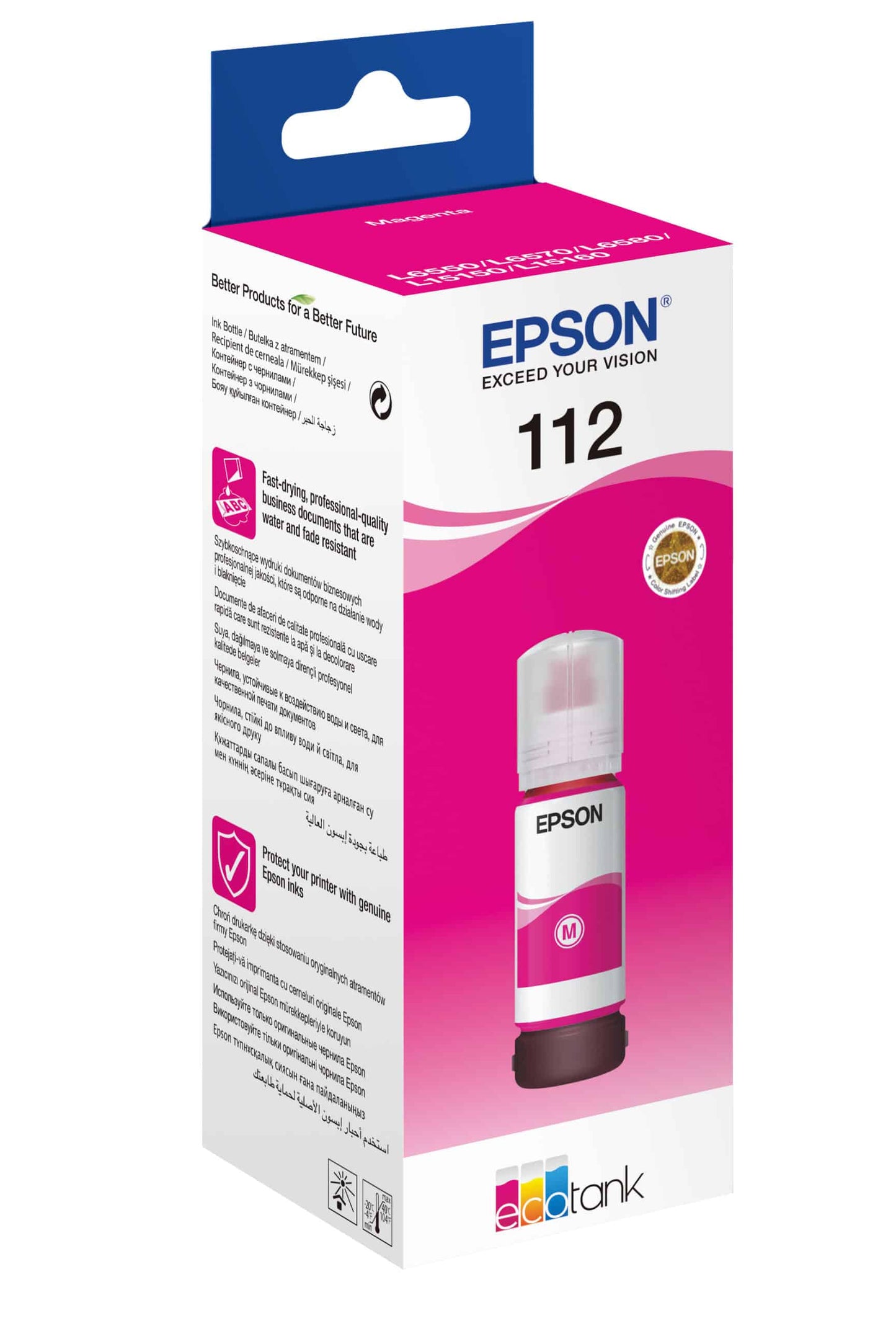 Bouteille d’encre Epson EcoTank 112 – Magenta (C13T06C34A) Epson
