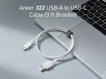 Câble Anker 322 PowerLine USB-C vers USB-C 60W 0,9 m A81H5 (Blanc) – Charge Rapide
