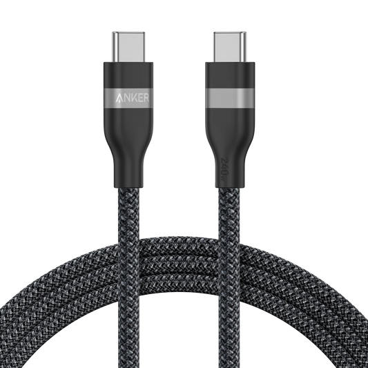 Câble Anker USB-C Tressé Écologique – Charge Rapide & Haute Compatibilité (Noir) Connecto.ma