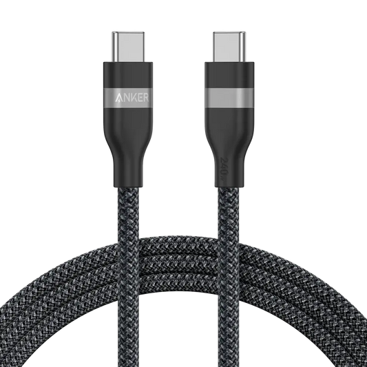 Câble Anker USB-C Tressé Écologique – Charge Rapide & Haute Compatibilité (Noir) — Connecto.ma