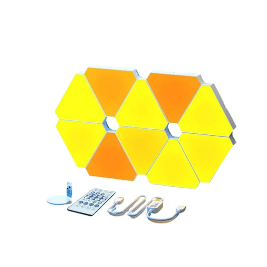 Éclairage LED Triangulaire Intelligent – Contrôle Vocal & Application, RGB Multicolore, Compatible Alexa & Google, Design Moderne Connecto.ma