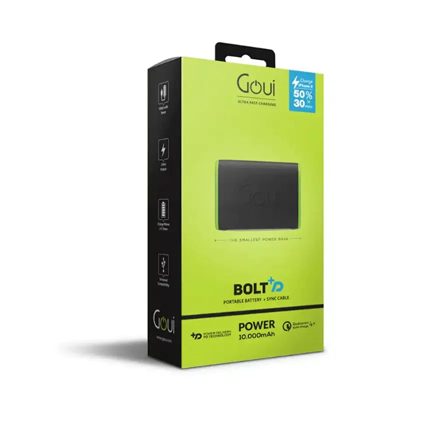 Mini Power Bank Goui Bolt – 10000 mAh (G-MINI10-K) Connecto.ma