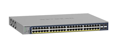 Switch NETGEAR 48 ports PoE+ Gigabit GS752TP + 4 SFP — vue rack — Maroc