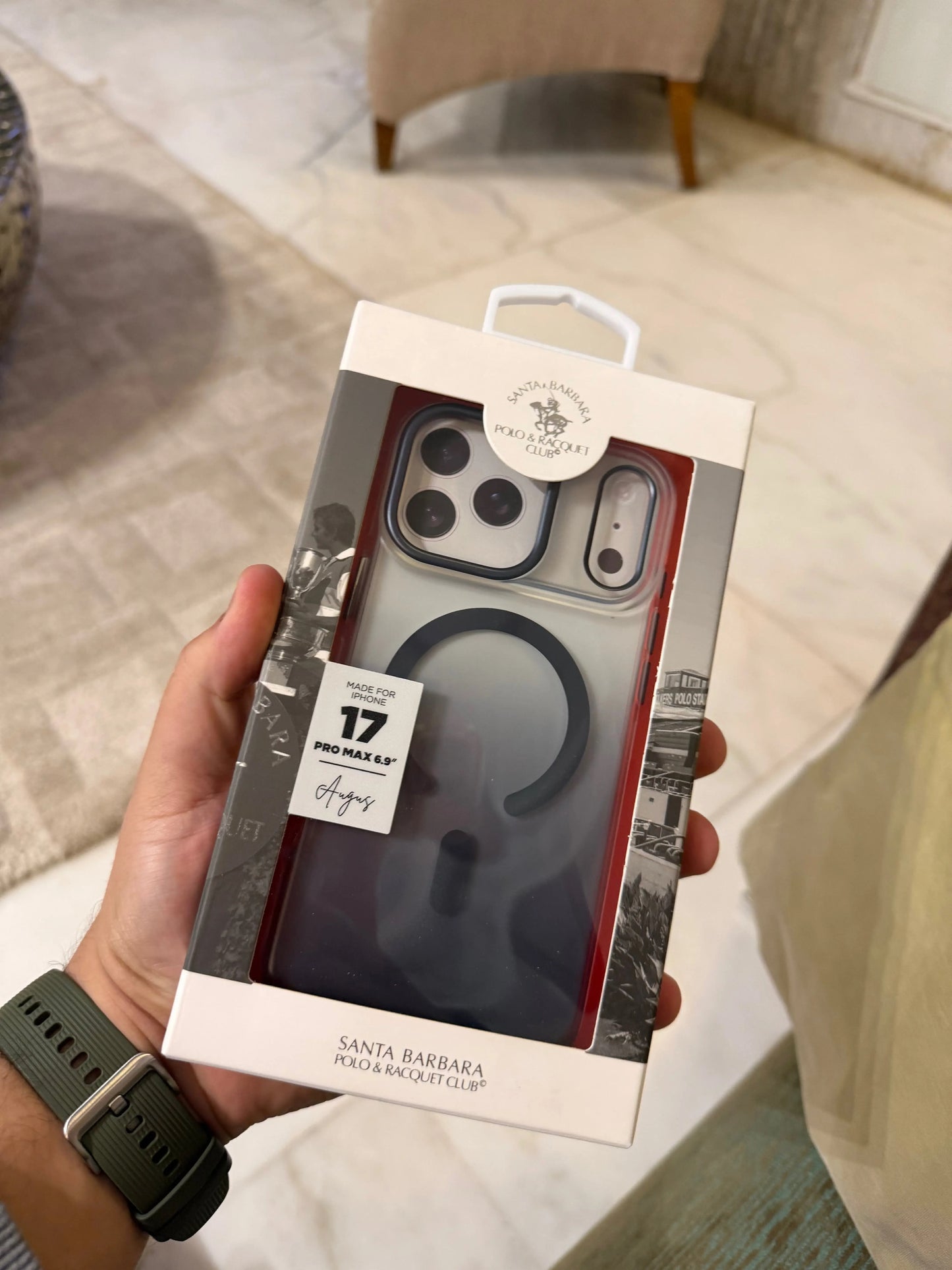 Pochette iPhone 17 Pro Max Original Santa Barbara Polo Racquet Club AUGUS - (BLUE) - Connecto.ma