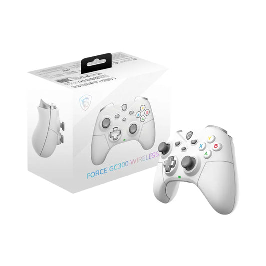 MSI Manette FORCE GC300 sans fil ergonomique avec Bluetooth – Blanc (MSI_S10-43G0230-EC4) (S10-43G0230-EC4)