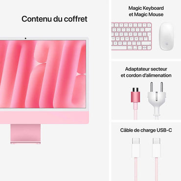 Apple iMac M4 (2024) 24? 16 Go 256 Go Rose (MWUG3FN/A) Connecto.ma