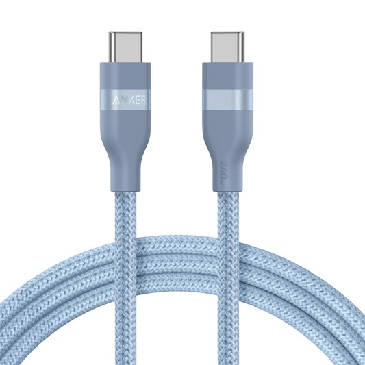 Câble Anker USB-C Tressé Écologique – Charge Rapide & Haute Compatibilité Bleu Connecto.ma