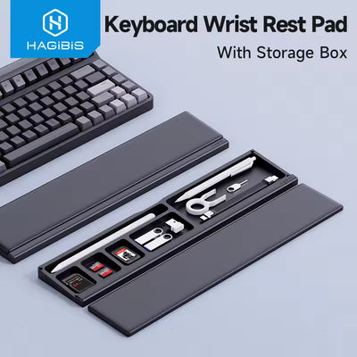 Repose-poignets de clavier Hagibis avec rangement – Noir et Blanc