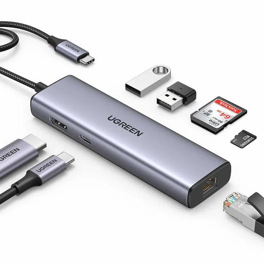 Ugreen USB-C Hub 7 en 1 avec HDMI 4K 60 Hz — Connecto.ma