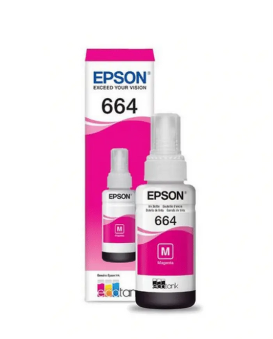 Epson 664 M (T6643) Magenta – Bouteille d’encre Epson d’origine (C13T66434A) Connecto.ma