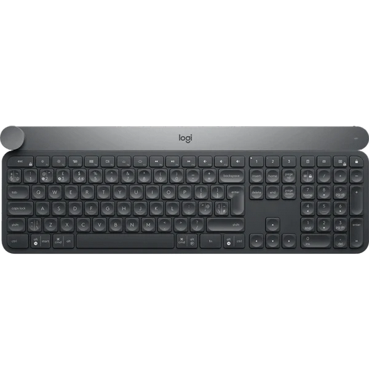 Clavier sans fil Logitech Craft — vue de face avec molette créative — Maroc