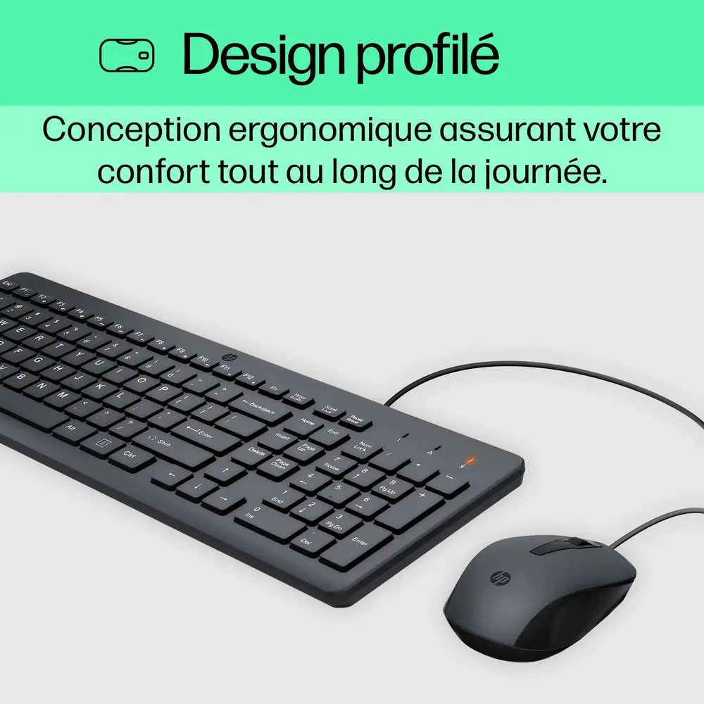 Souris et clavier filaires HP 150 (240J7AA) HPMaroc | Connecto.ma