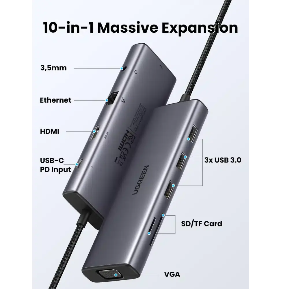 HUB UGREEN USB-C 10 EN 1 (15601) UGREEN