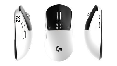 Logitech G PRO X2 SUPERSTRIKE souris gaming sans fil blanche vue de face — Connecto.ma Maroc