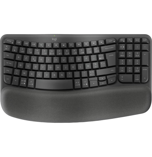 Logitech Wave Keys Clavier Sans Fil Bluetooth Ergonomic Graphite 920 012286 — Logitech au Maroc | Connecto.ma