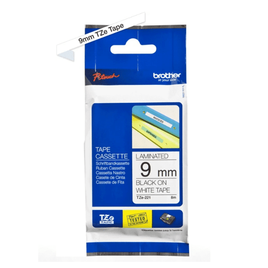 Cassette A Ruban Brother Tze 221 Noir Sur Blanc 9 Mm X 8 M — Brother au Maroc | Connecto.ma
