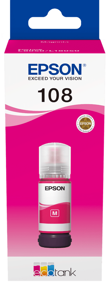 Epson108 Rouge Bouteille Dencre Ecotank Dorigine C13T09C34A — Epson au Maroc | Connecto.ma