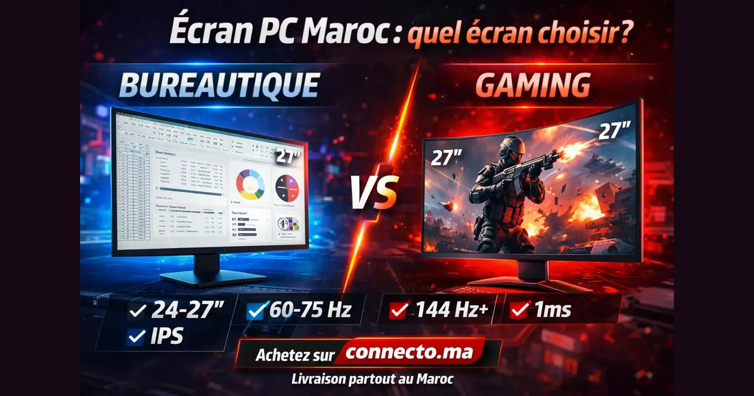 Écran PC Maroc : quel écran choisir (bureautique vs gaming)  – Guide & conseils tech au Maroc |Connecto.ma