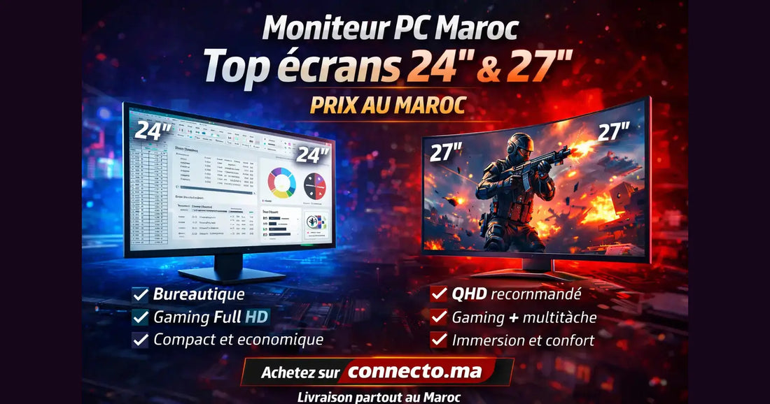 Moniteur PC Maroc : top écrans 24” et 27” (prix au Maroc)  – Guide & conseils tech au Maroc |Connecto.ma