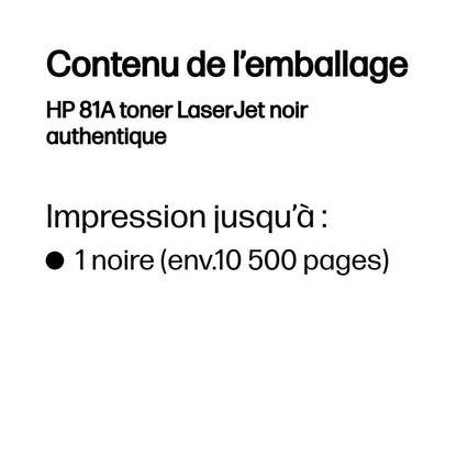 Toner HP 81A LaserJet authentique – Noir (CF281A) Hewlett Packard