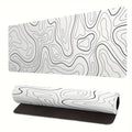 Tapis de Souris XXXL Blanc Motif Topographique – Grand Tapis Gaming Antidérapant 100cm*50cm