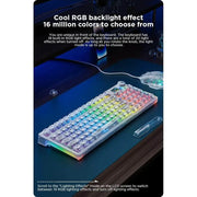 Clavier AULA F98 Pro–Sans Fil RGB Tri-mode (Transparent) — vue 3 — Connecto.ma