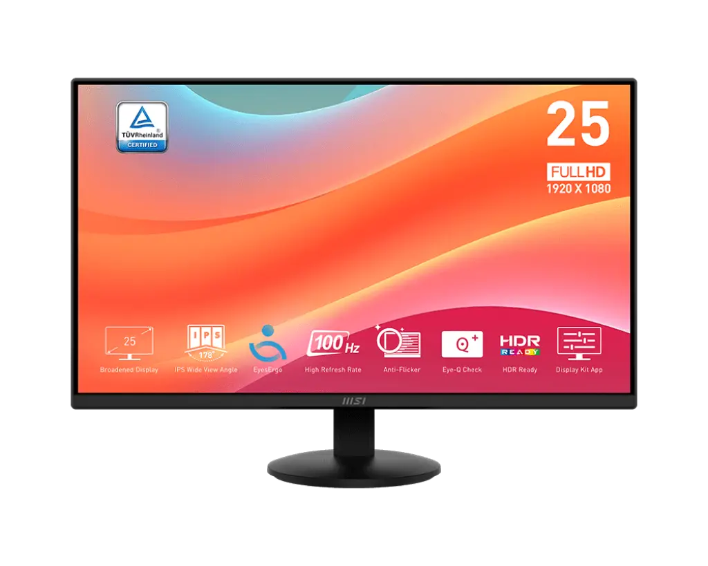 MSI PRO MP252L – Écran Full HD 100Hz (MSI_9S6-3PD7CT-01) Taille de l'écran 24,5"
