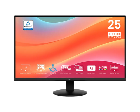 MSI PRO MP252L – Écran Full HD 100Hz (MSI_9S6-3PD7CT-01) Taille de l'écran 24,5"