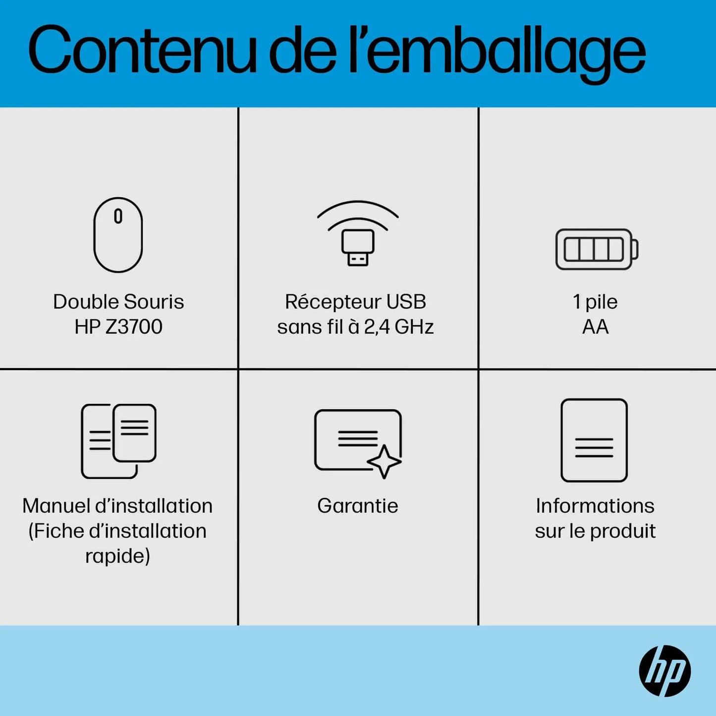Souris HP double mode Z3700 – Noir (758A8AA) Hewlett Packard