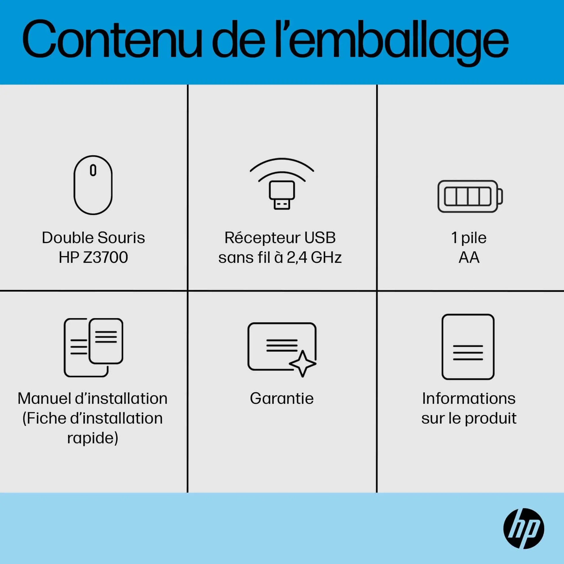 Souris HP double mode Z3700 – Noir (758A8AA) Hewlett Packard