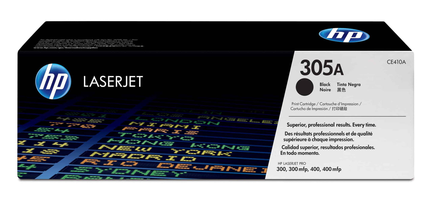 HP 305A Noir  – Toner HP LaserJet d’origine (CE410A) Connecto.ma