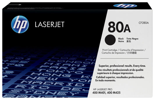 HP 80A Noir – Toner HP LaserJet d’origine (CF280A) Connecto.ma
