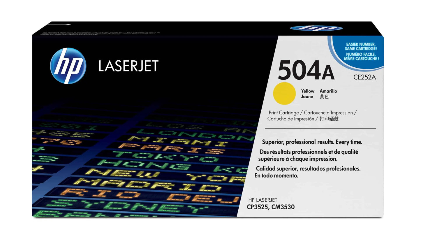 HP 504A Jaune  – Toner HP LaserJet d’origine (CE252A) Connecto.ma