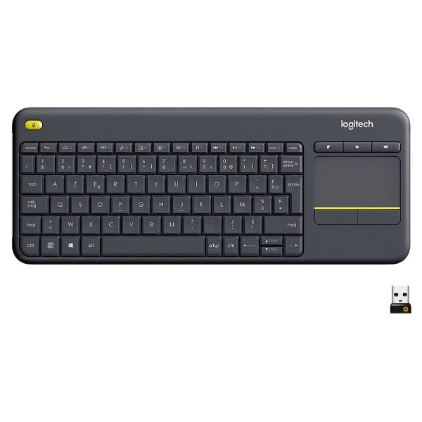Logitech K400 Plus Wireless Touch Keyboard – Gris Foncé — vue 2 — Connecto.ma