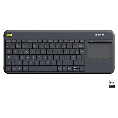 Logitech K400 Plus Wireless Touch Keyboard – Gris Foncé — vue 2 — Connecto.ma
