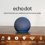 Amazon Alexa Echo Dot 5e gén(Nouvelle génération) Bleu marine – Enceinte connectée Bluetooth et Wi-Fi - Connecto.ma