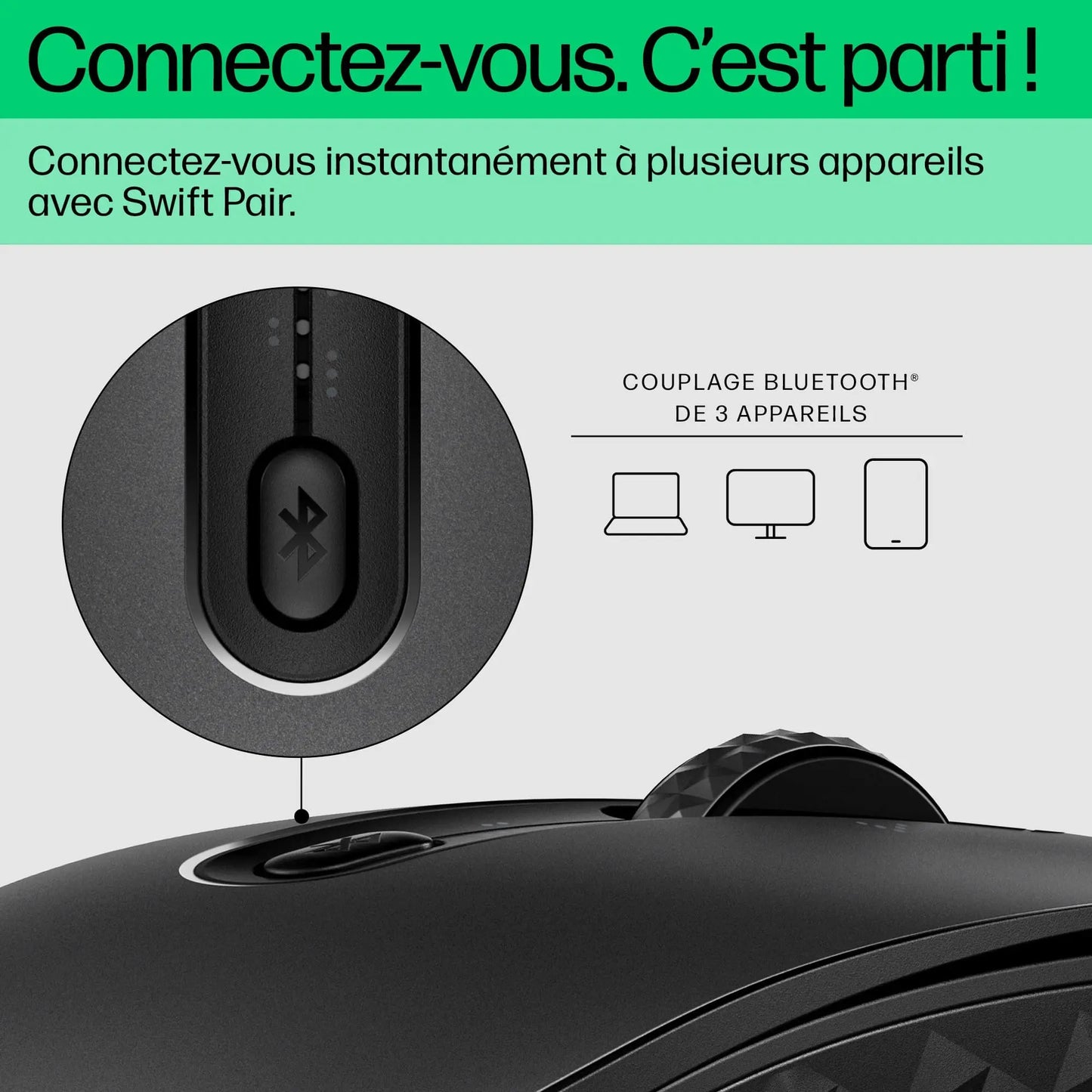 HP 690 Souris sans fil Bluetooth (7M1D4AA) Connecto.ma