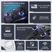 Manette de jeu Machenike G3v2 sans fil haute performance – Batterie longue durée & ultra-faible — vue 2 — Connecto.ma