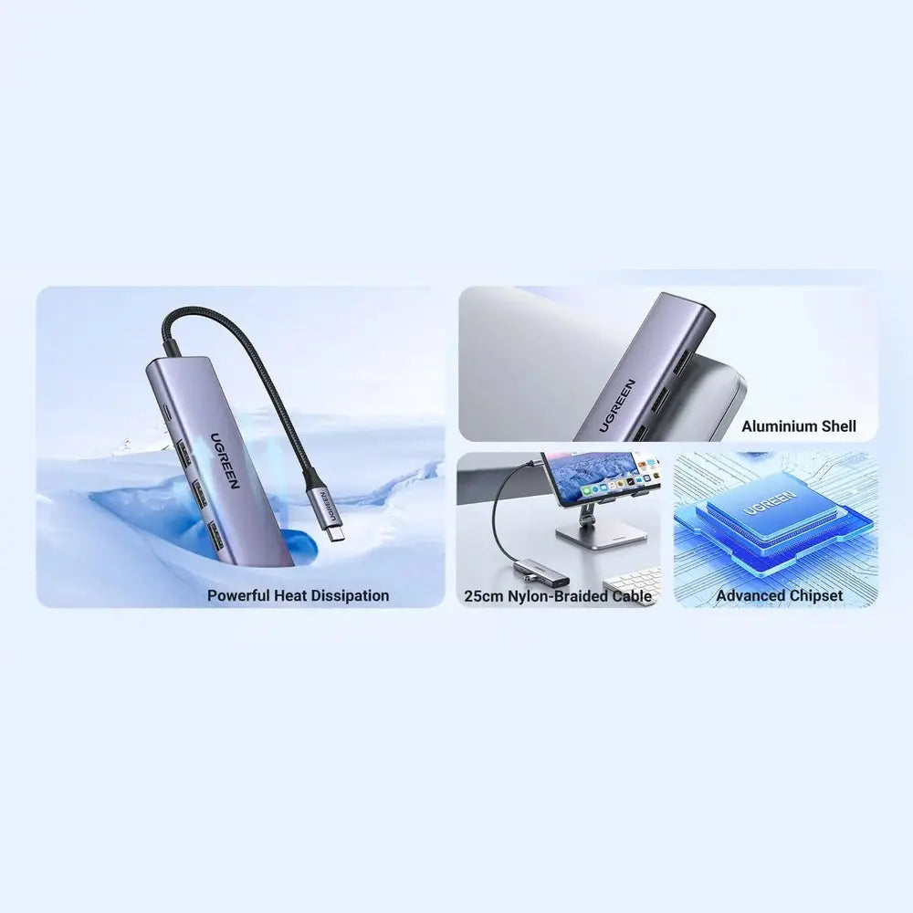 Adaptateur hub USB-C 5 en 1 Ugreen — vue 9 — Connecto.ma