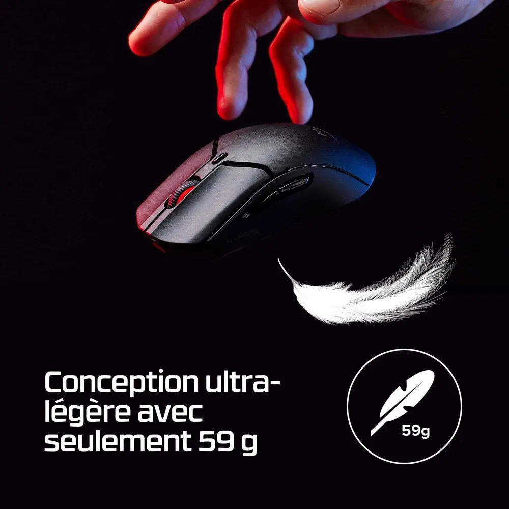 HyperX Pulsefire Haste 2 Souris Gamer Sans fil Mini- Noir — vue 7 — Connecto.ma