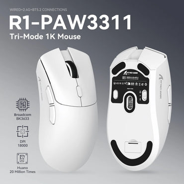 ATTACK SHARK R1 Maroc – Souris Gaming Sans Fil 59g (Blanc)